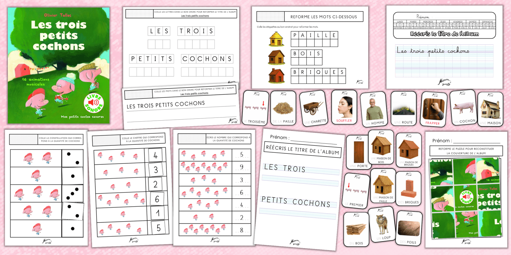 Exploitation d’album Les trois petits cochons Maîtresse Lunicole — free download